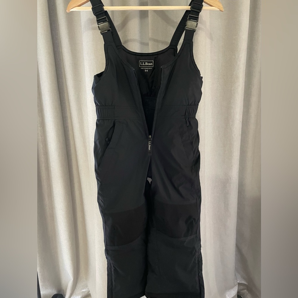 L.L. Bean Black Snow Blaster Snow Bibs